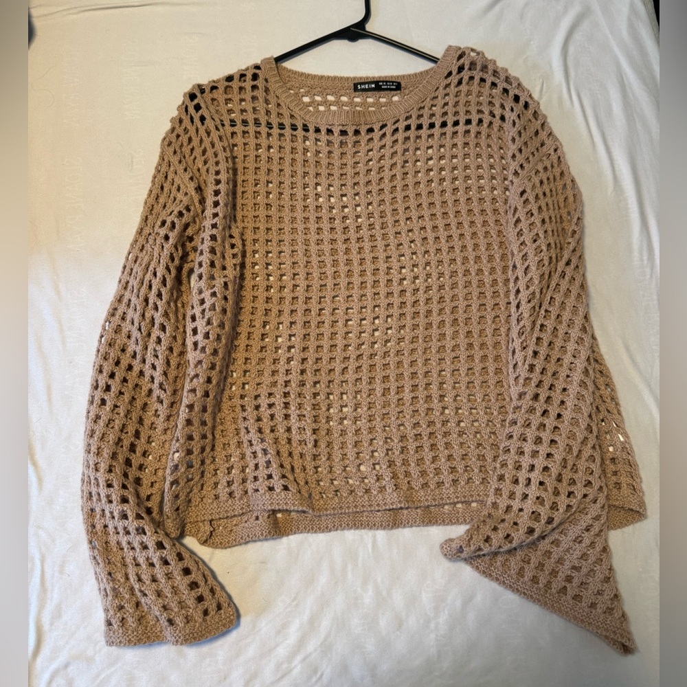 SHEIN wide sleeve beach sweater/beach cover up